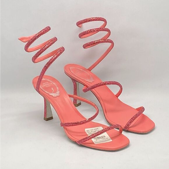 Rene Caovilla Crystal-Embellished Satin Sandals size 38.5 - Picture 5 of 12